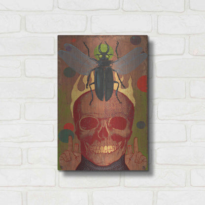 Luxe Metal Art 'Skull' by Anthony Freda, Metal Wall Art,12x16