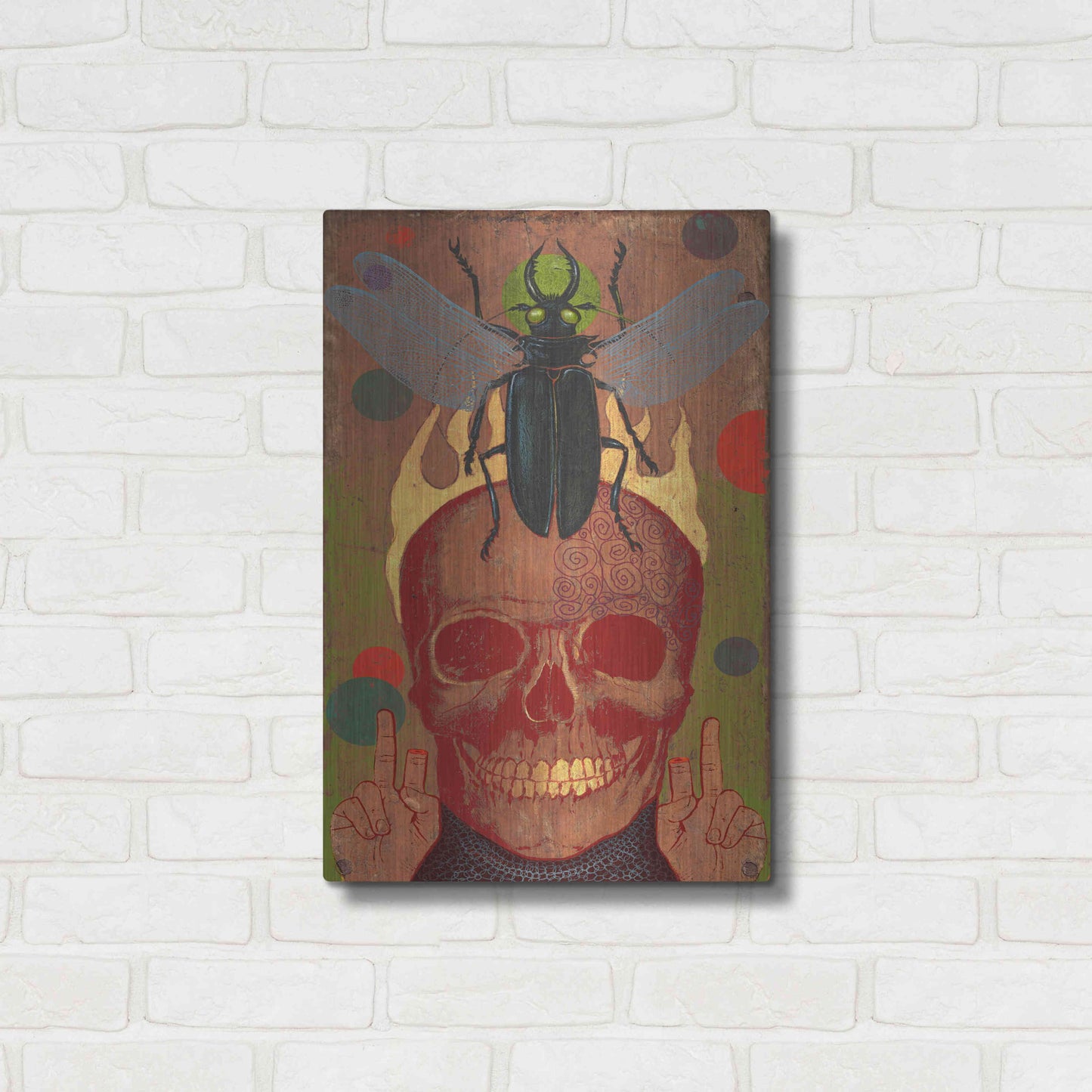 Luxe Metal Art 'Skull' by Anthony Freda, Metal Wall Art,16x24