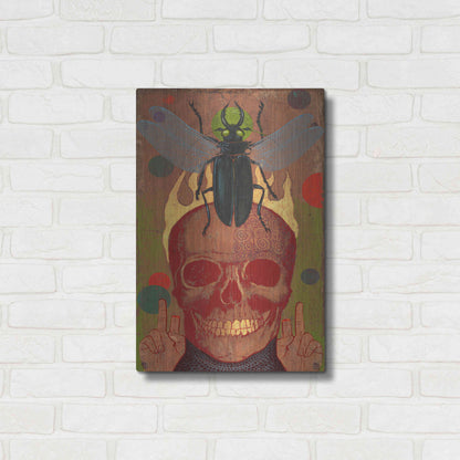 Luxe Metal Art 'Skull' by Anthony Freda, Metal Wall Art,16x24