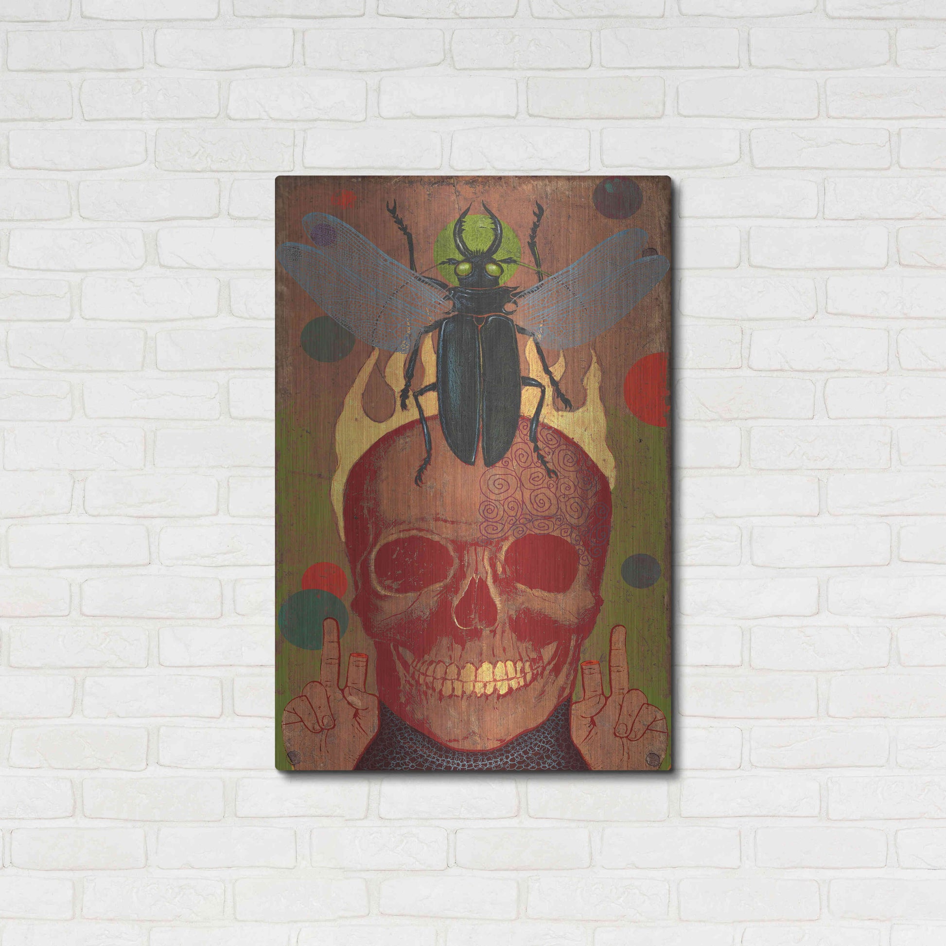 Luxe Metal Art 'Skull' by Anthony Freda, Metal Wall Art,24x36