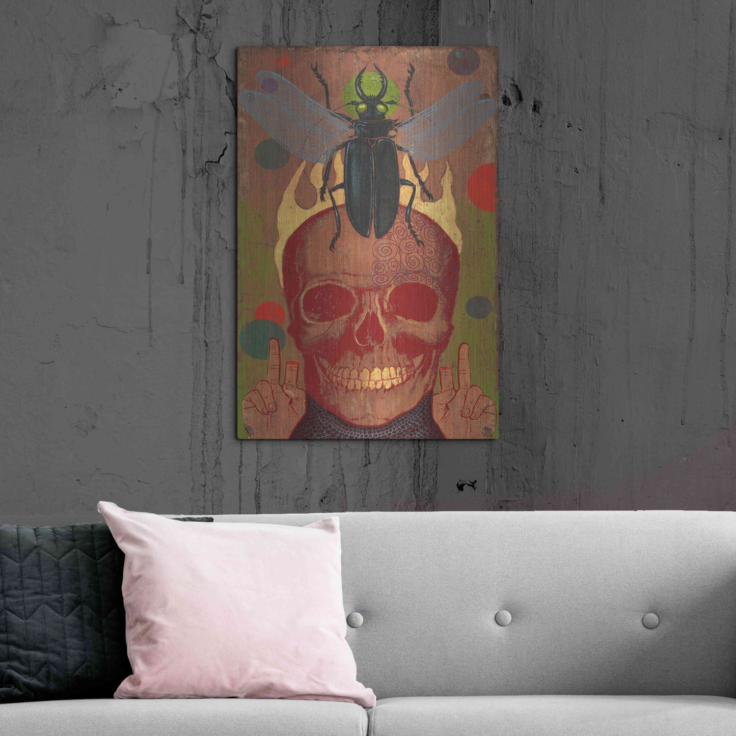 Luxe Metal Art 'Skull' by Anthony Freda, Metal Wall Art,24x36