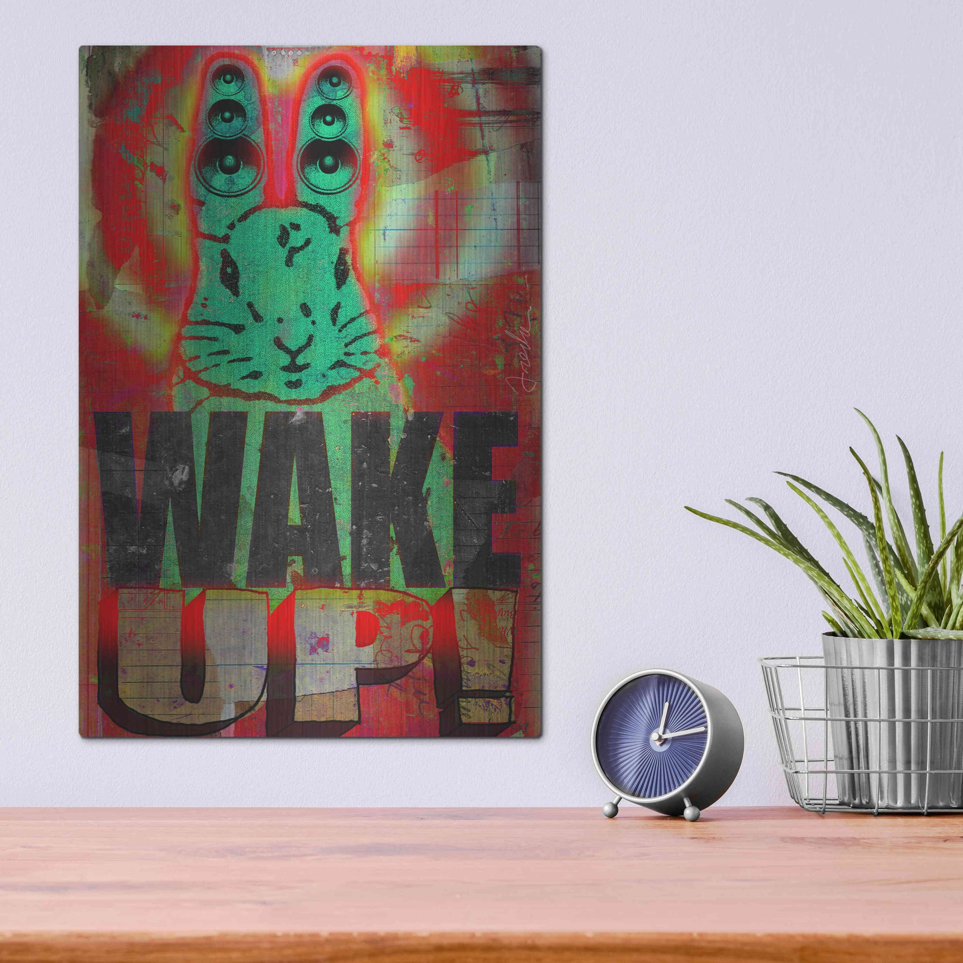 Luxe Metal Art 'Wake Up' by Anthony Freda, Metal Wall Art,12x16