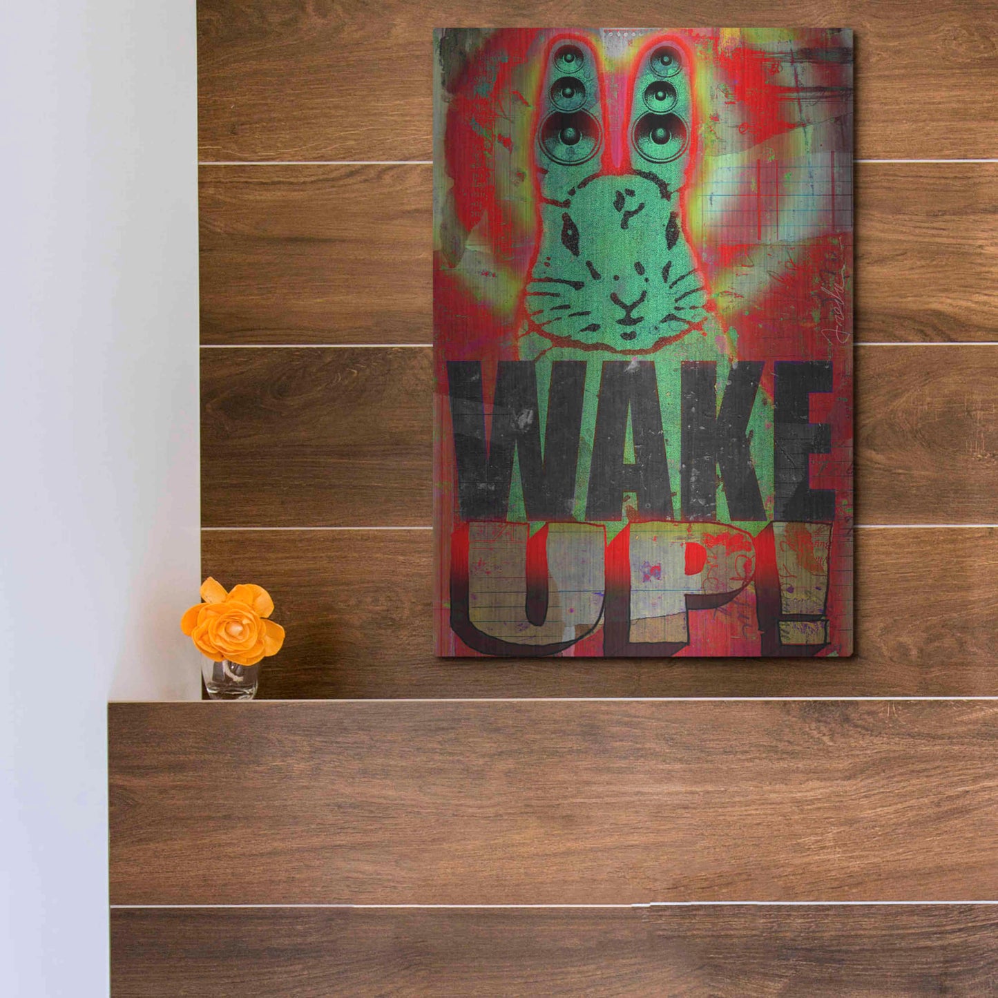 Luxe Metal Art 'Wake Up' by Anthony Freda, Metal Wall Art,12x16