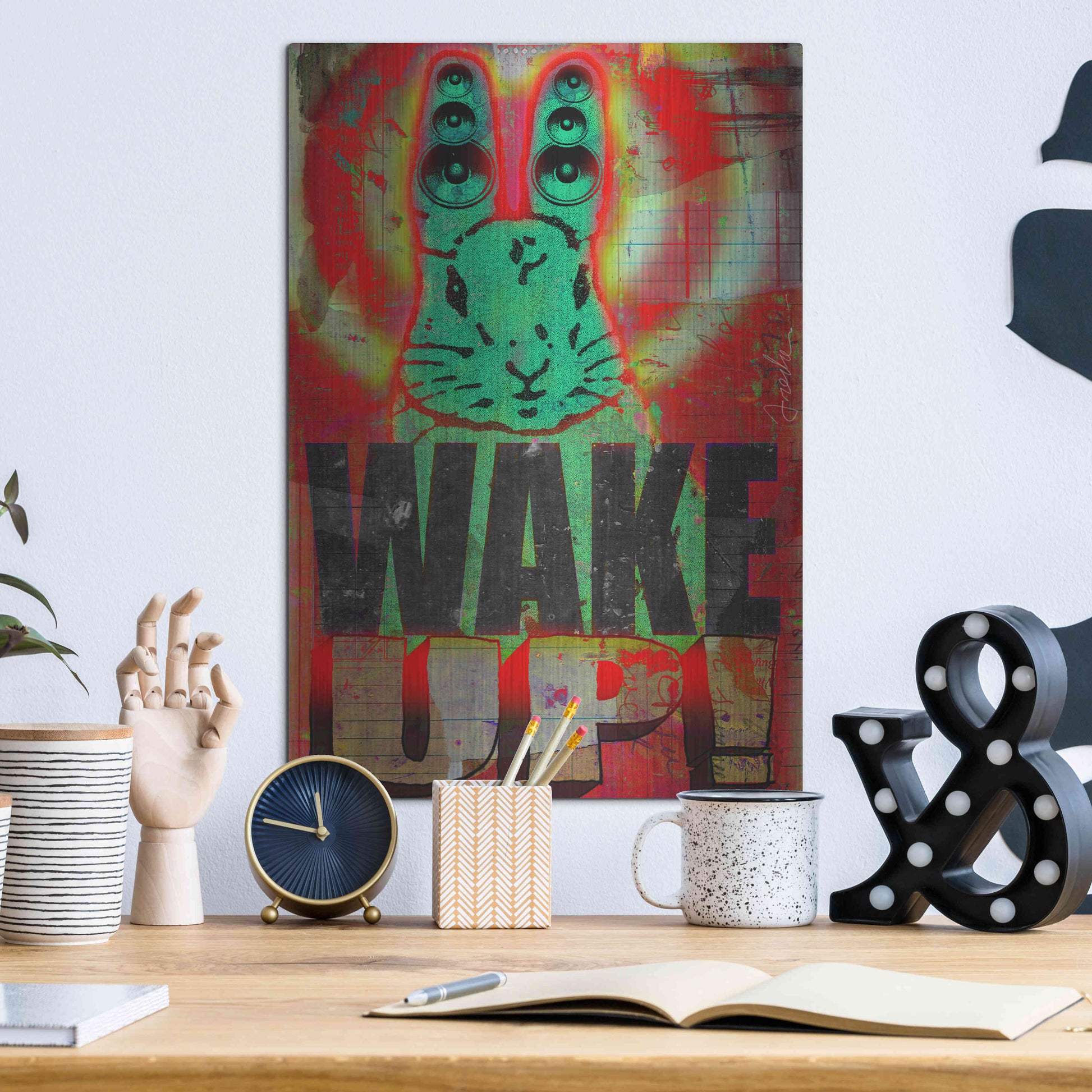 Luxe Metal Art 'Wake Up' by Anthony Freda, Metal Wall Art,12x16