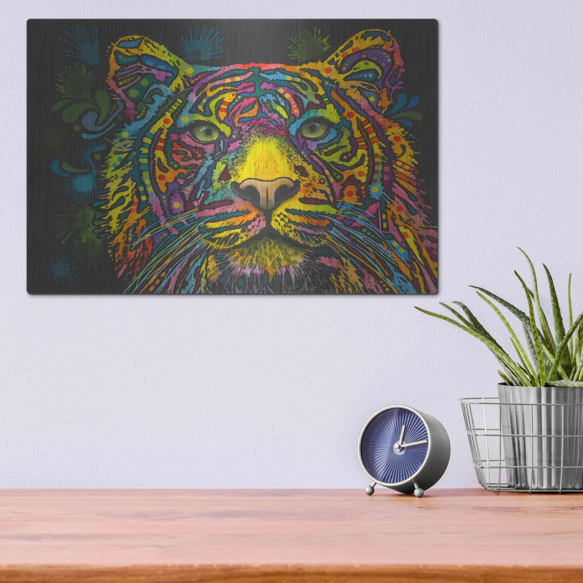 'Tiger' by Dean Russo – Metal Wall Art, 16x12 room view