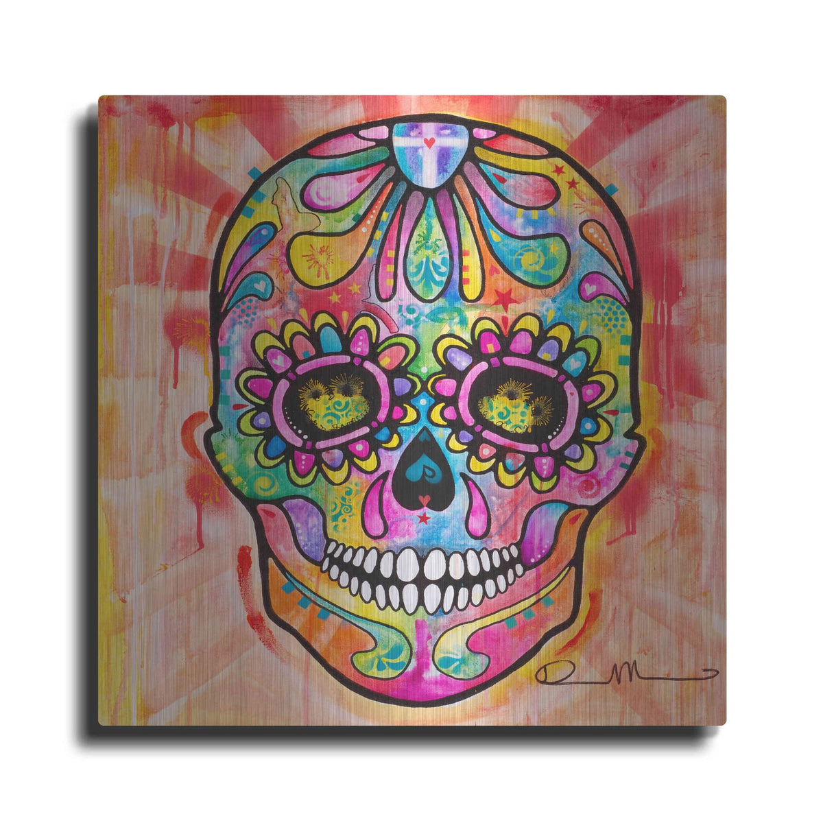 'Sugar Skull - Day of the Dead' by Dean Russo – Metal Wall Art
