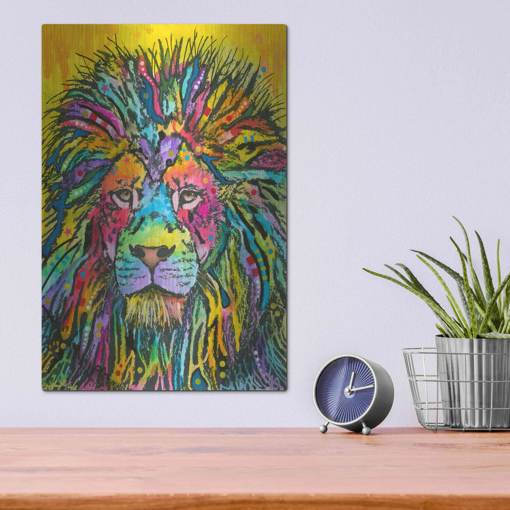 'Lion Good' by Dean Russo – Metal Wall Art, 12x16 room view