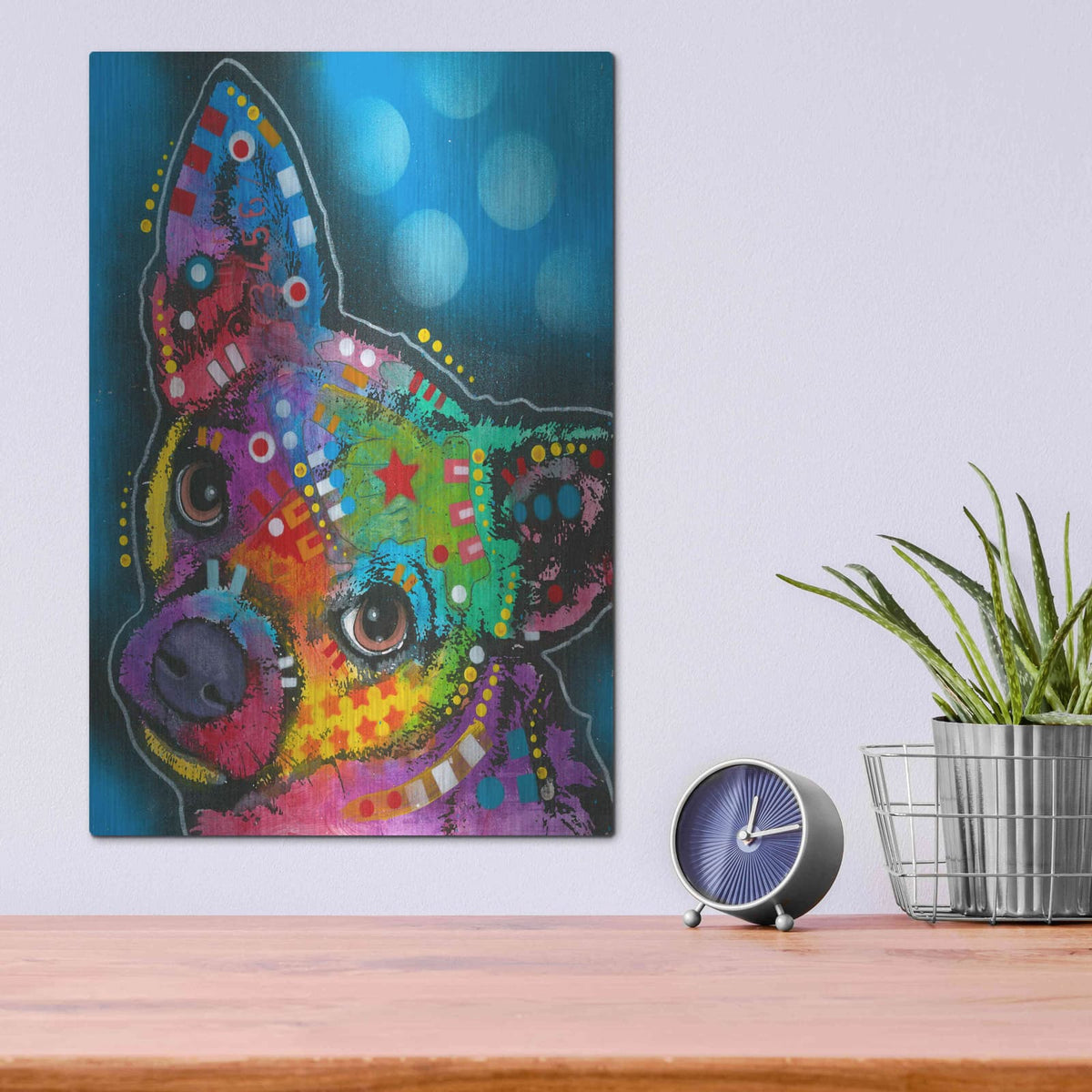 'Pop Chihuahua' by Dean Russo – Metal Wall Art, 12x16 room view