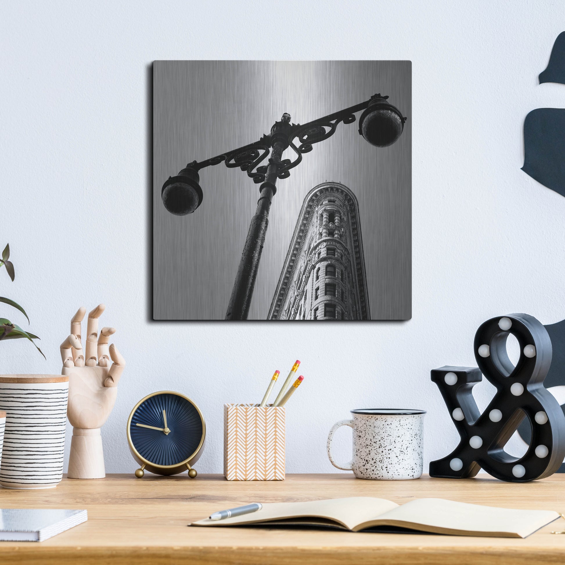 Luxe Metal Art 'NYC Flat Iron' by Nina Papiorek, Metal Wall Art,12x12