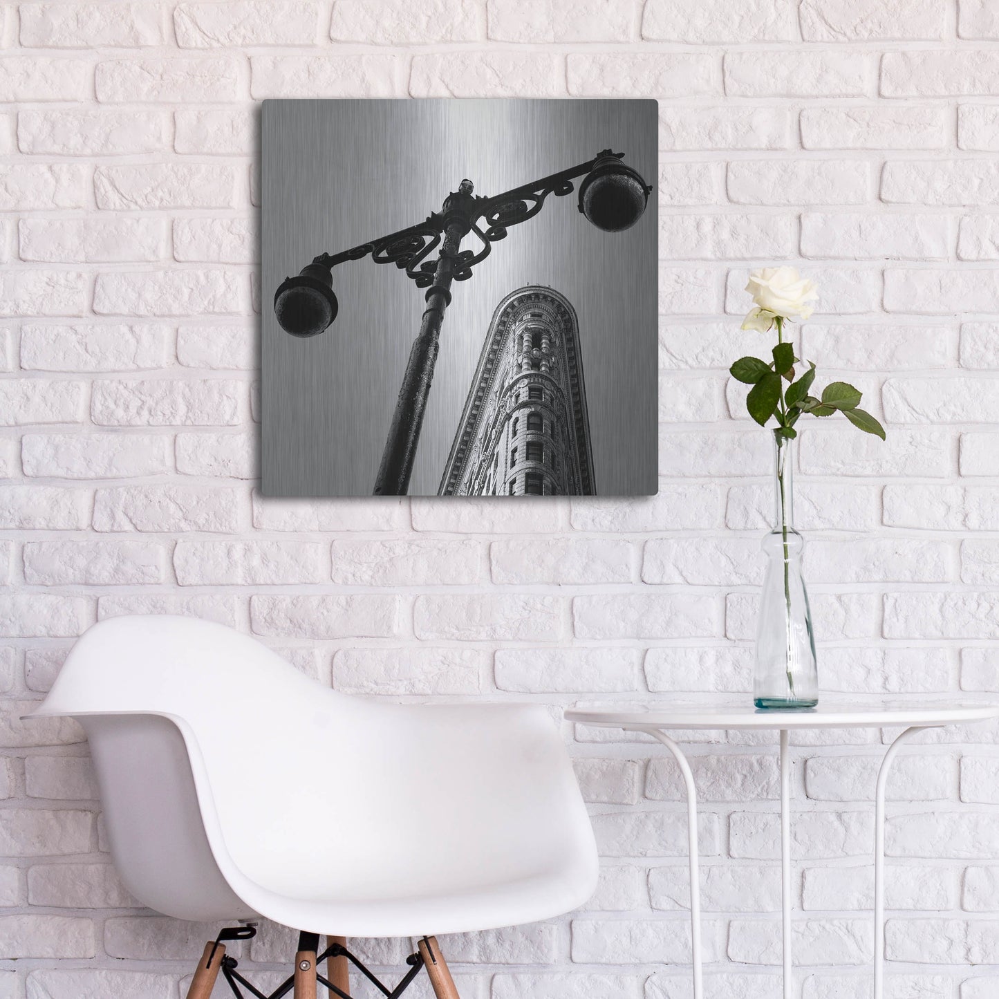 Luxe Metal Art 'NYC Flat Iron' by Nina Papiorek, Metal Wall Art,24x24