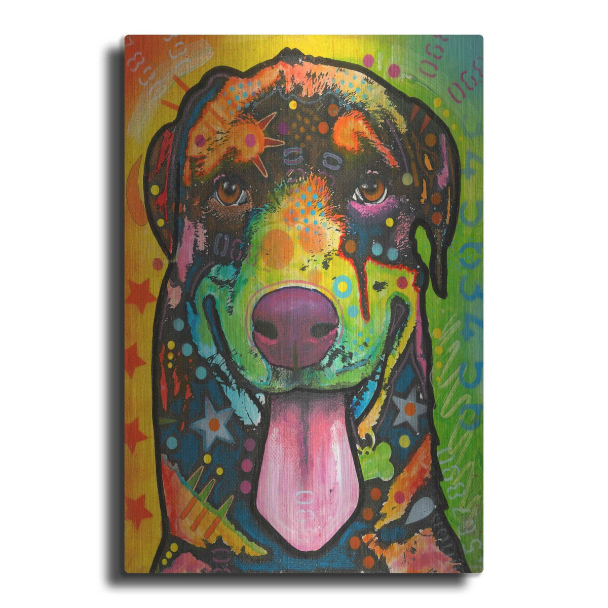 'Rottie Pup' by Dean Russo – Metal Wall Art