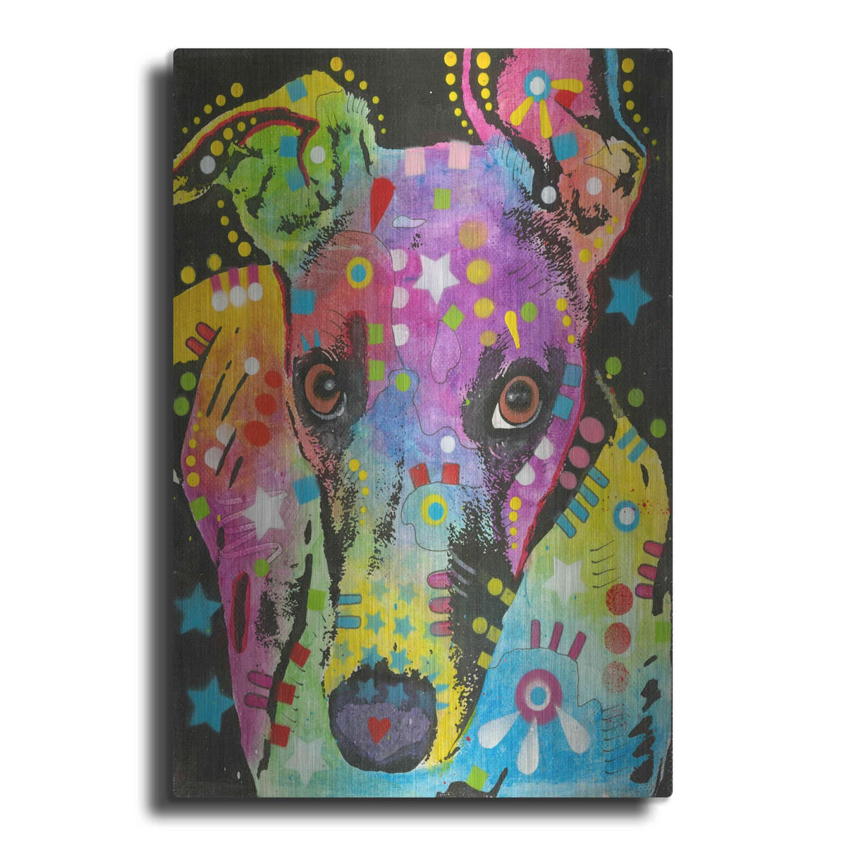'Curious Greyhound' by Dean Russo – Metal Wall Art