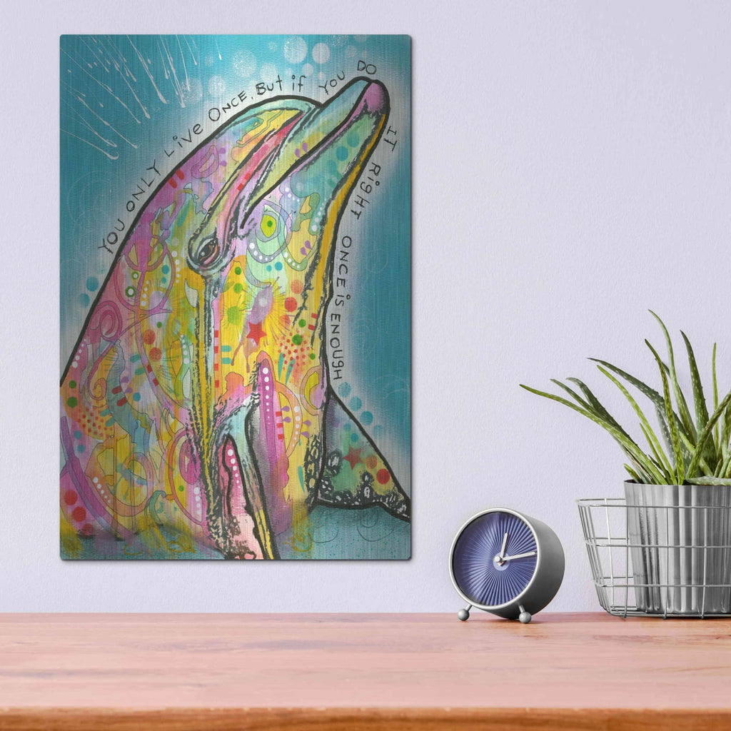 'Dolphin' by Dean Russo – Metal Wall Art, 12x16 room view
