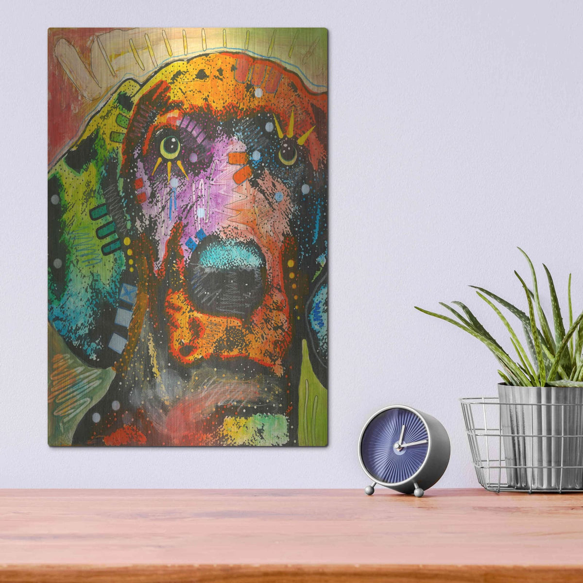 'Gazing Puppy Love' by Dean Russo – Metal Wall Art, 12x16 room view