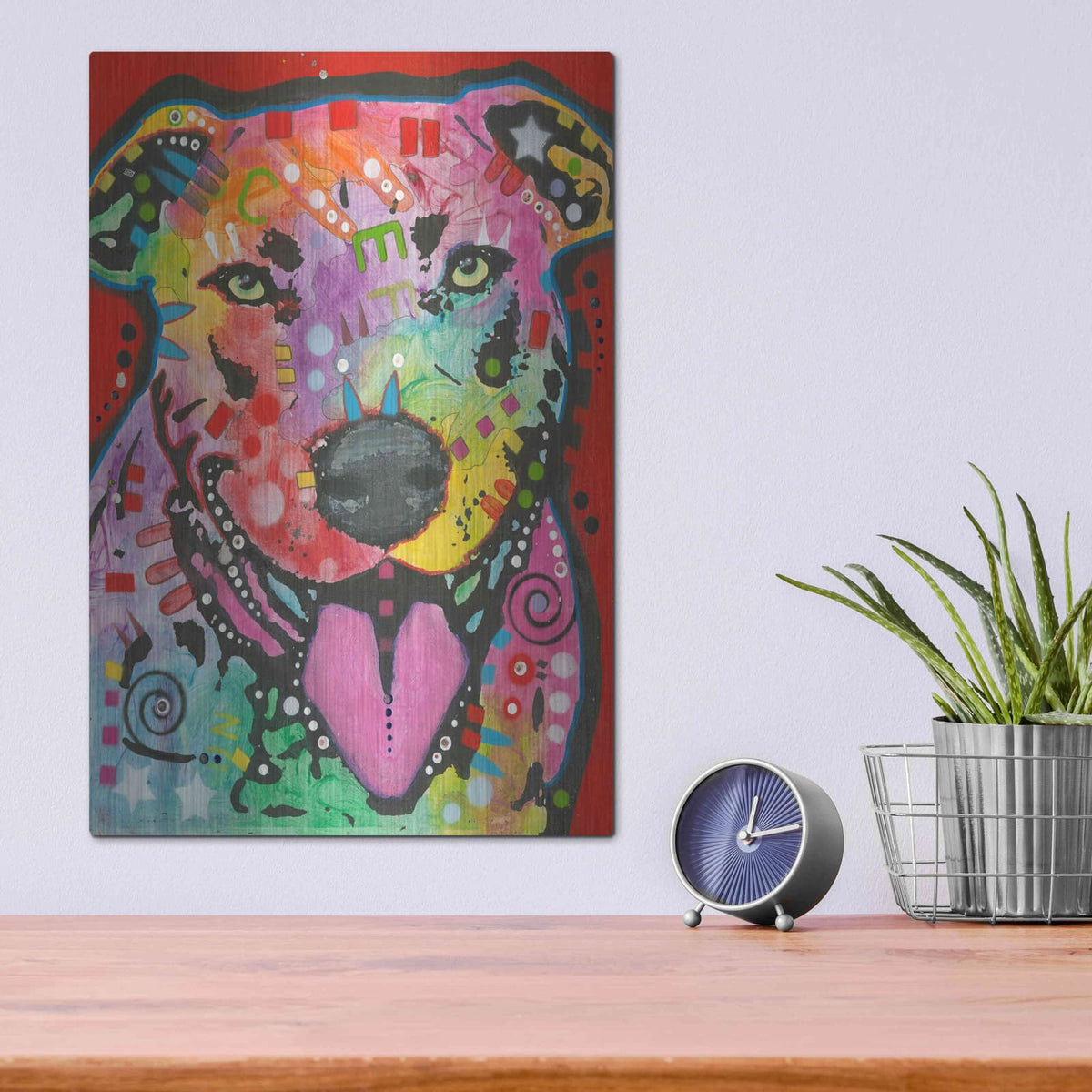 'Pit Bull Lick' by Dean Russo – Metal Wall Art, 12x16 room view