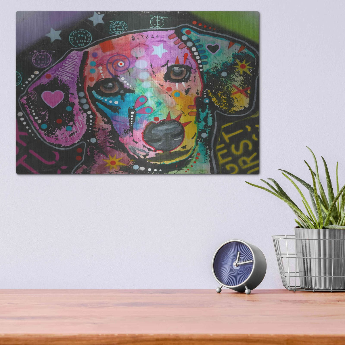 'Alphabet Hound' by Dean Russo – Metal Wall Art, 16x12 room view