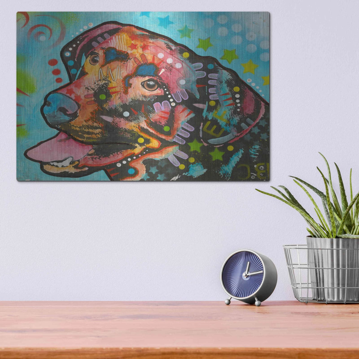 'Love is a bark' by Dean Russo – Metal Wall Art, 16x12 room view