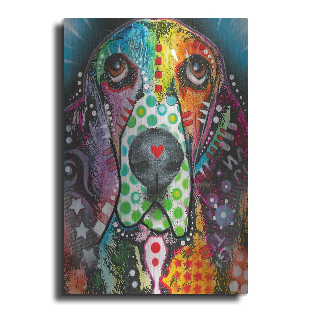 'Basset Hound Original' by Dean Russo – Metal Wall Art