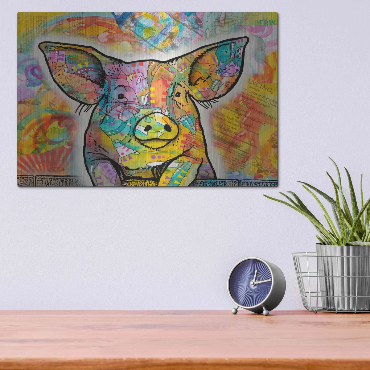 'The Pig' by Dean Russo – Metal Wall Art, 16x12 room view