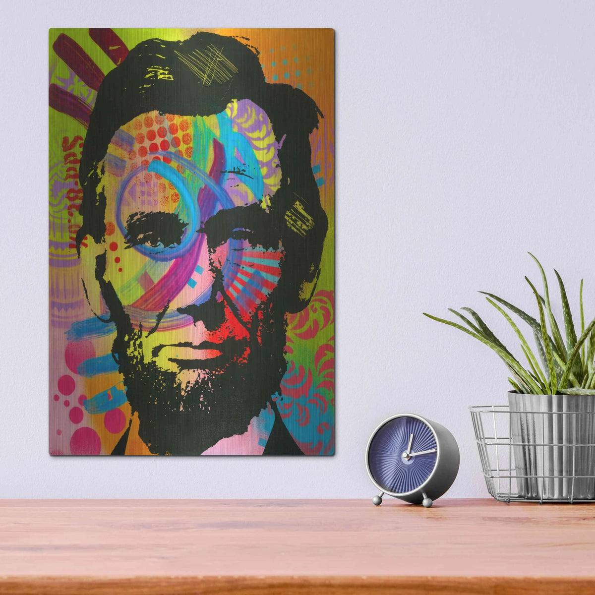'Abraham Lincoln yeah bro' by Dean Russo – Metal Wall Art, 12x16 room view