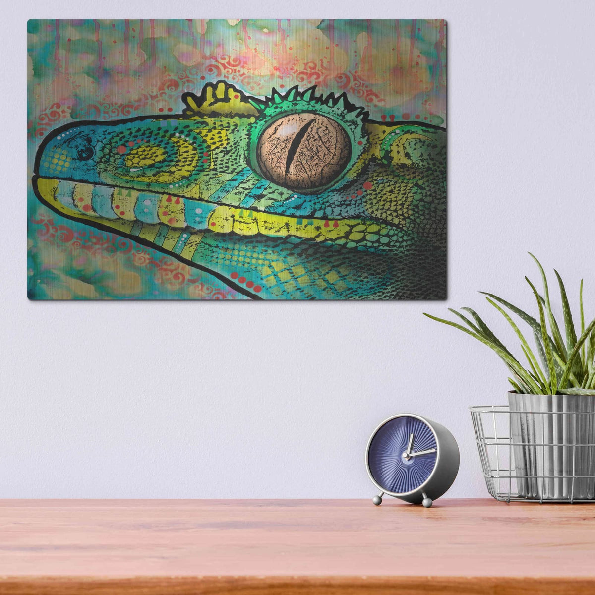 'Gecko' by Dean Russo – Metal Wall Art, 16x12 room view