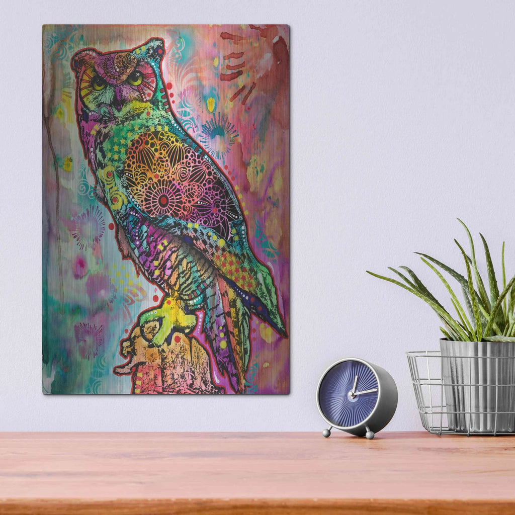 'Wise Owl' by Dean Russo – Metal Wall Art, 12x16 room view