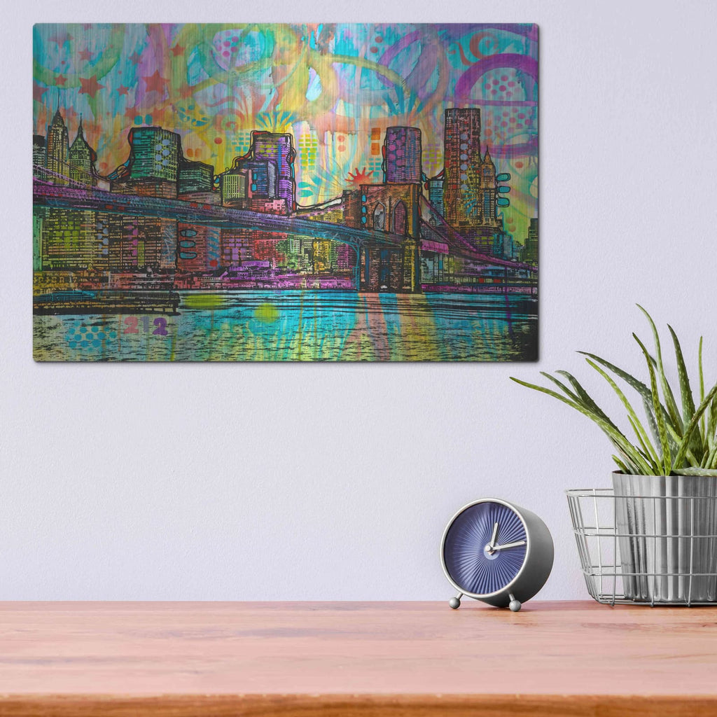 'NYC-Brooklyn Bridge' by Dean Russo – Metal Wall Art, 16x12 room view