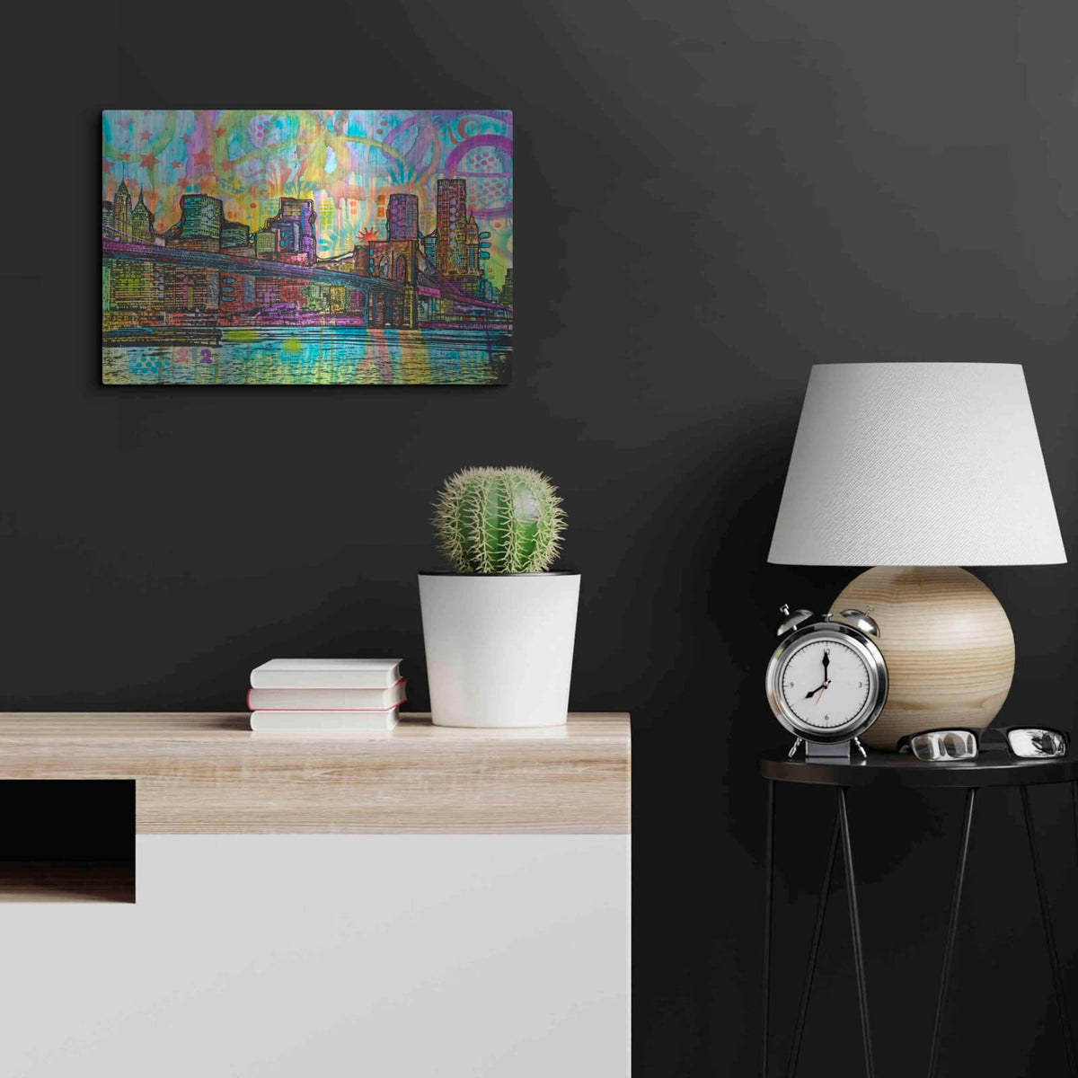'NYC-Brooklyn Bridge' by Dean Russo – Metal Wall Art, 24x16 room view