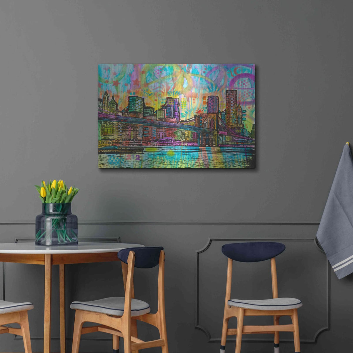 'NYC-Brooklyn Bridge' by Dean Russo – Metal Wall Art, 36x24 room view