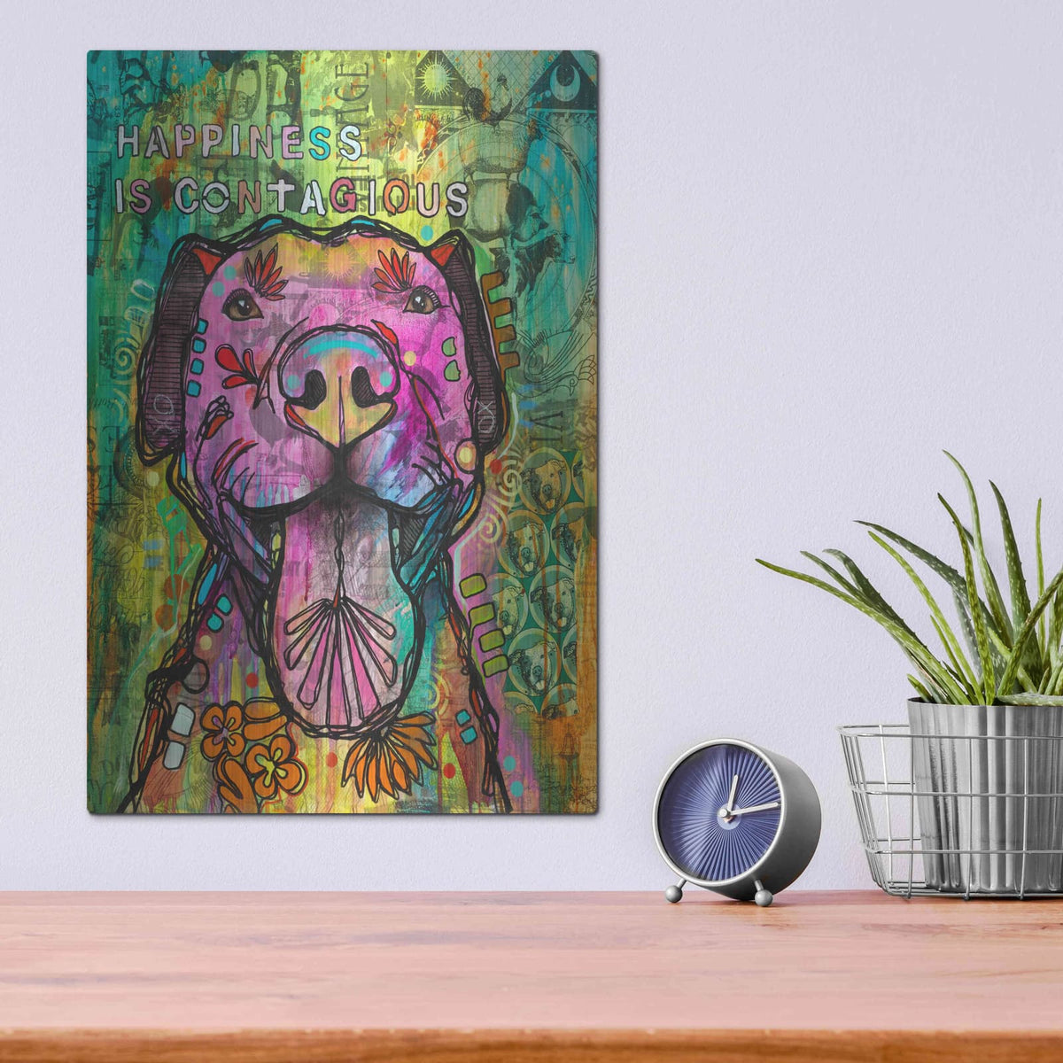 'Happiness is Contagious' by Dean Russo – Metal Wall Art, 12x16 room view