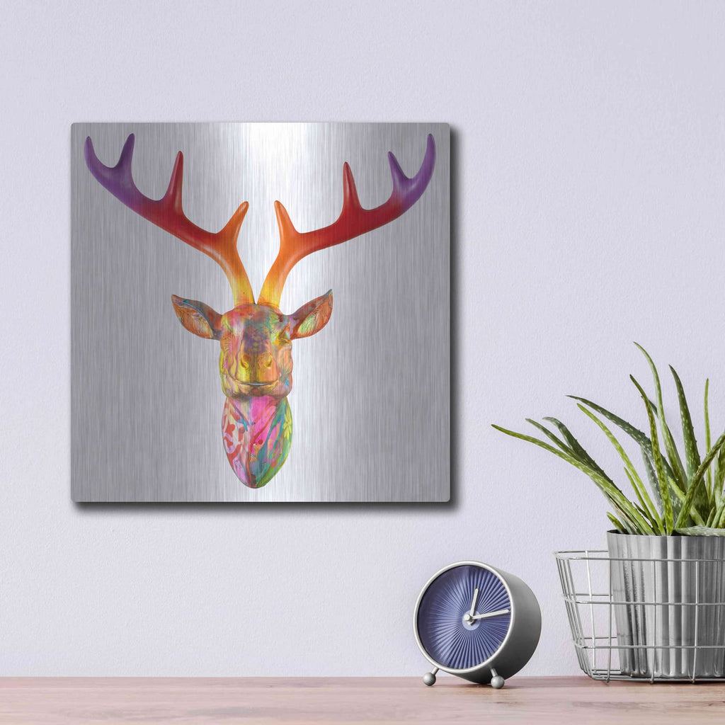'Deer Bust' by Dean Russo – Metal Wall Art, 12x12 room view