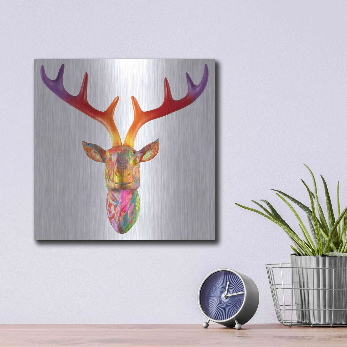 'Deer Bust' by Dean Russo – Metal Wall Art, 12x12 room view