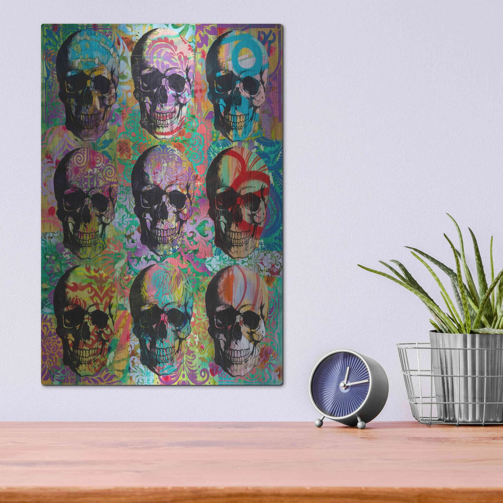 '9 Skulls' by Dean Russo – Metal Wall Art, 12x16 room view