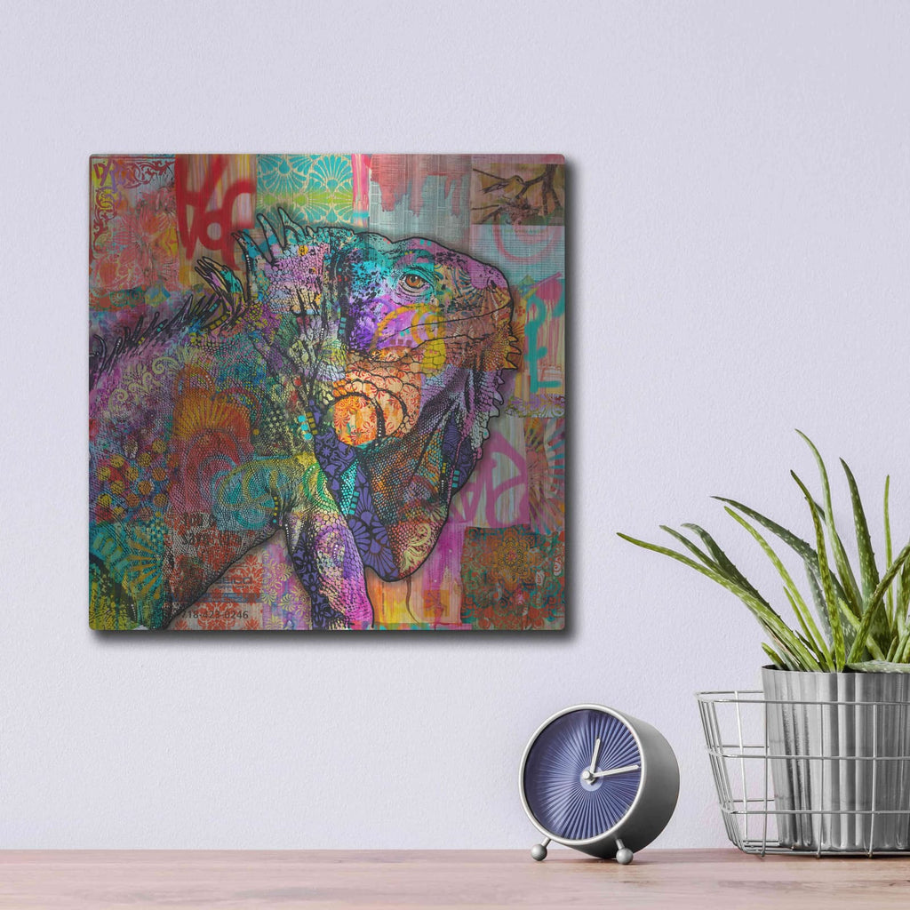 'Iguana' by Dean Russo – Metal Wall Art, 12x12 room view