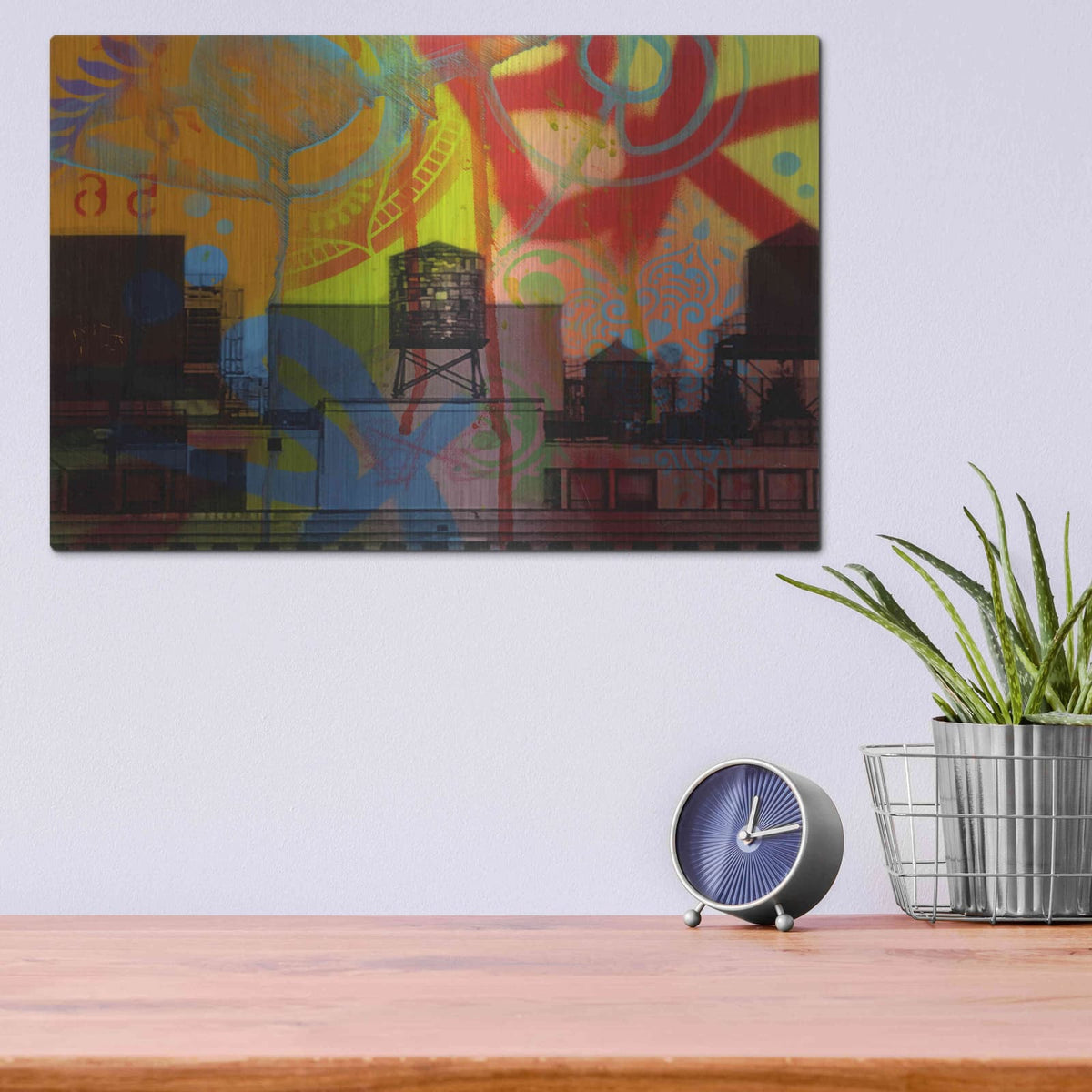 'Brooklyn Watertower' by Dean Russo – Metal Wall Art, 16x12 room view