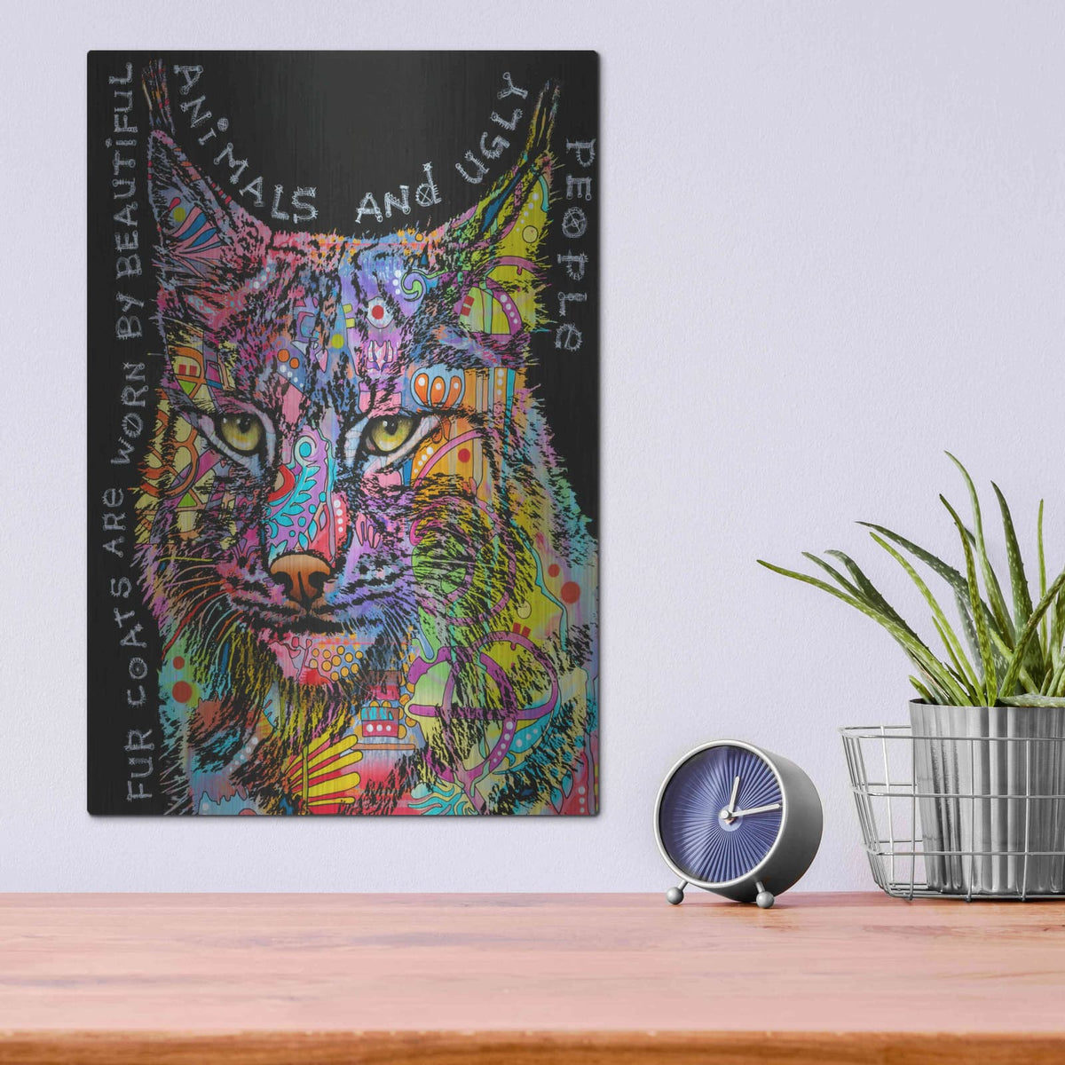 'Psychedelic Bobcat' by Dean Russo – Metal Wall Art, 12x16 room view