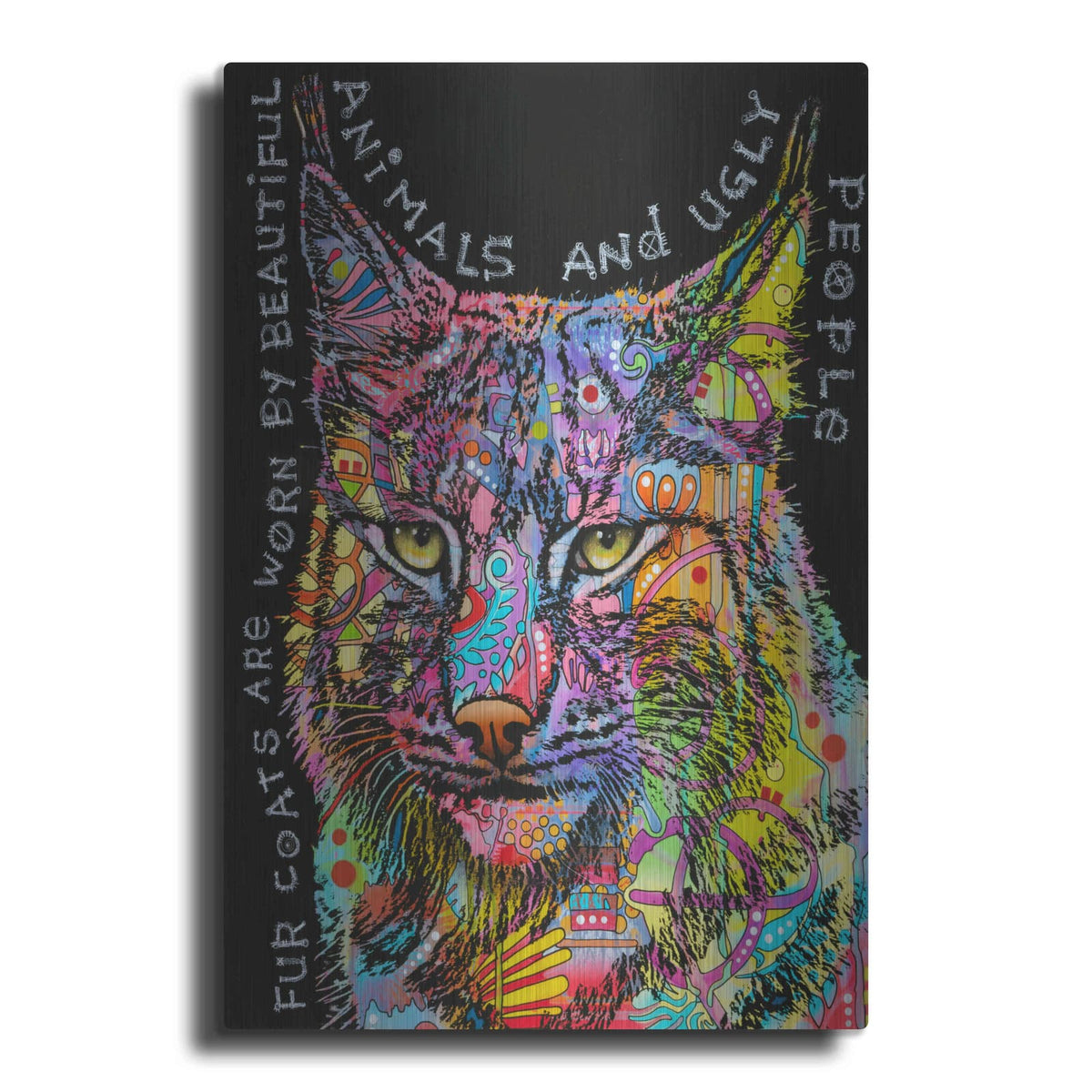 'Psychedelic Bobcat' by Dean Russo – Metal Wall Art