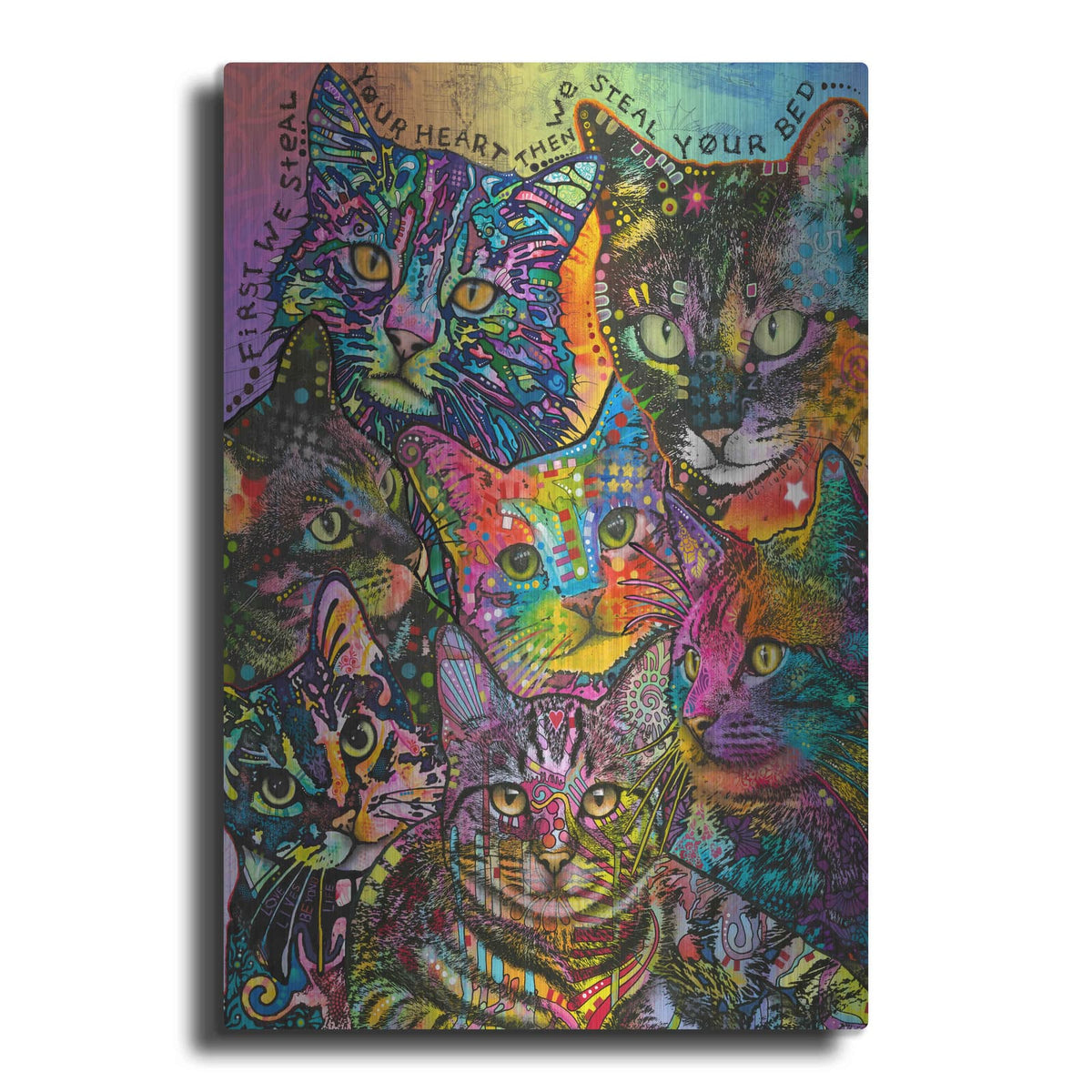 'Bed Cats' by Dean Russo – Metal Wall Art