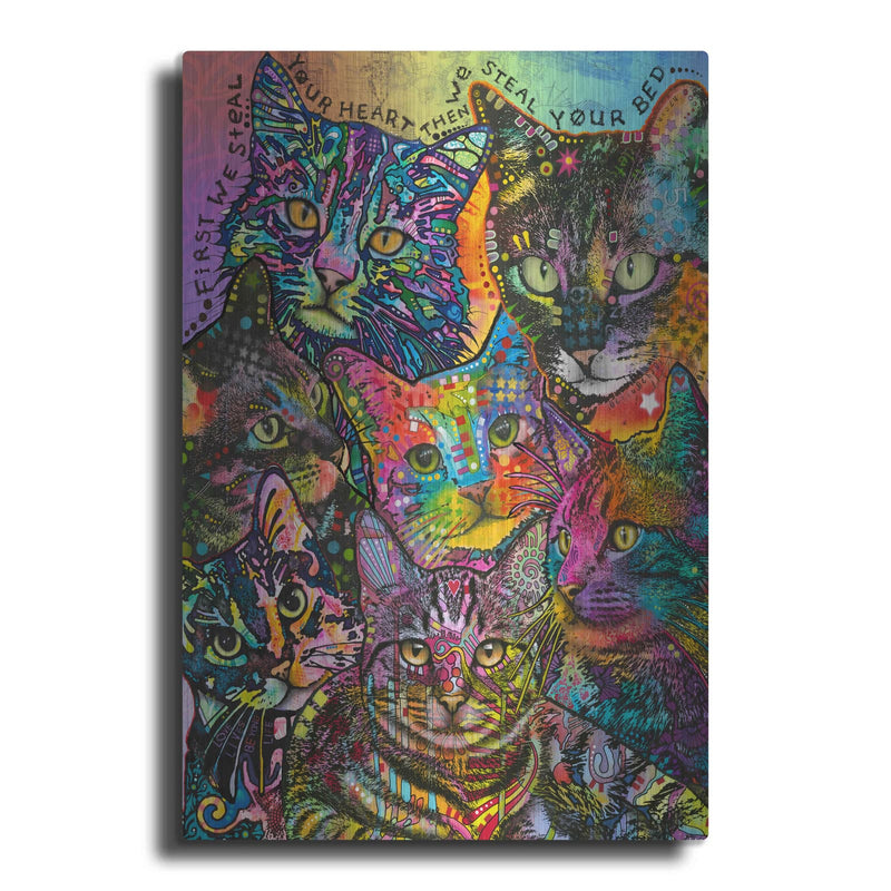 'Bed Cats' by Dean Russo – Metal Wall Art