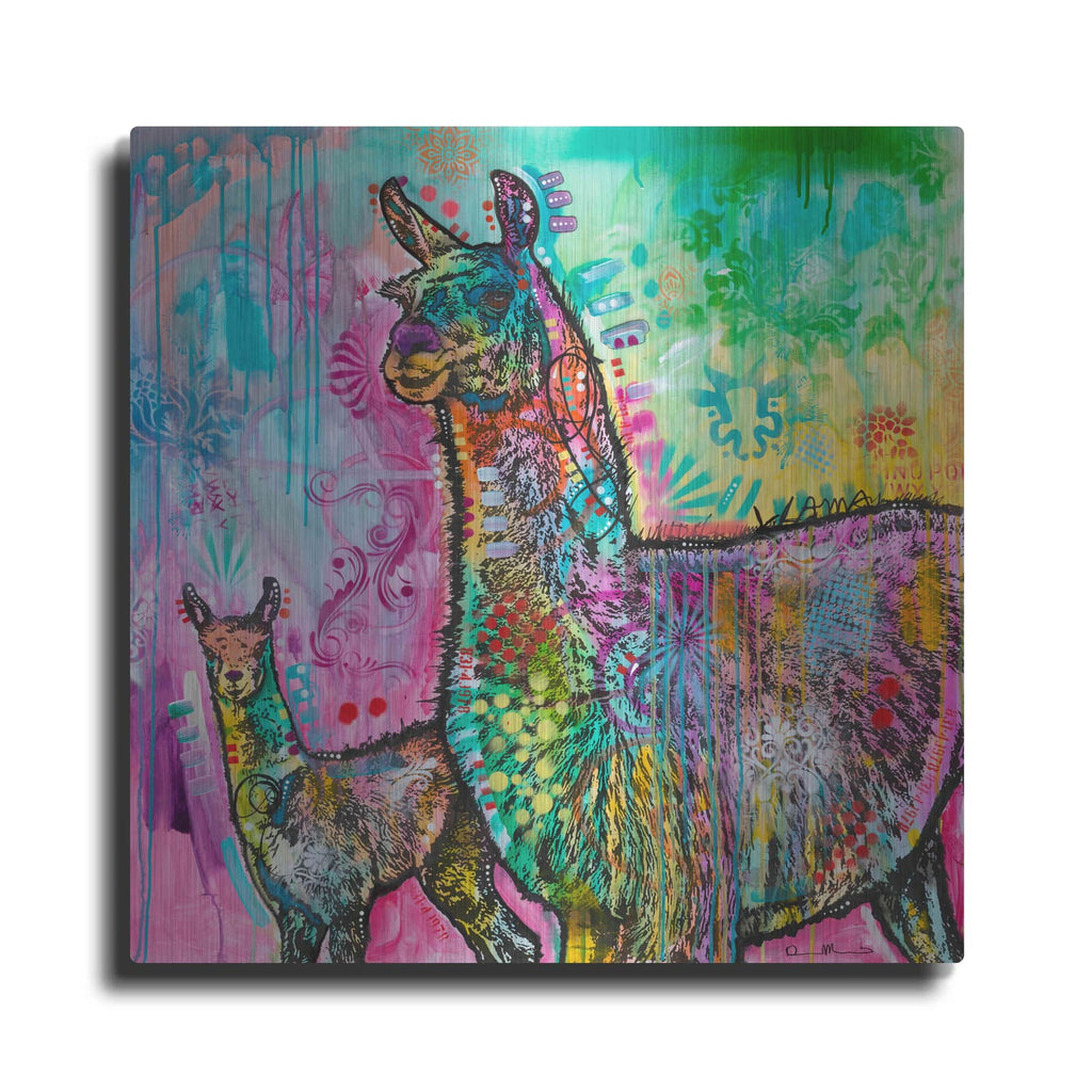 'Psychedelic Llama' by Dean Russo – Metal Wall Art