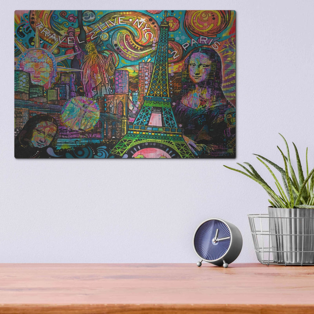 'Iconic Travel' by Dean Russo – Metal Wall Art, 16x12 room view