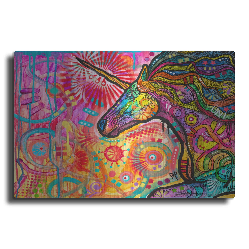 'Rainbow Unicorn' by Dean Russo – Metal Wall Art