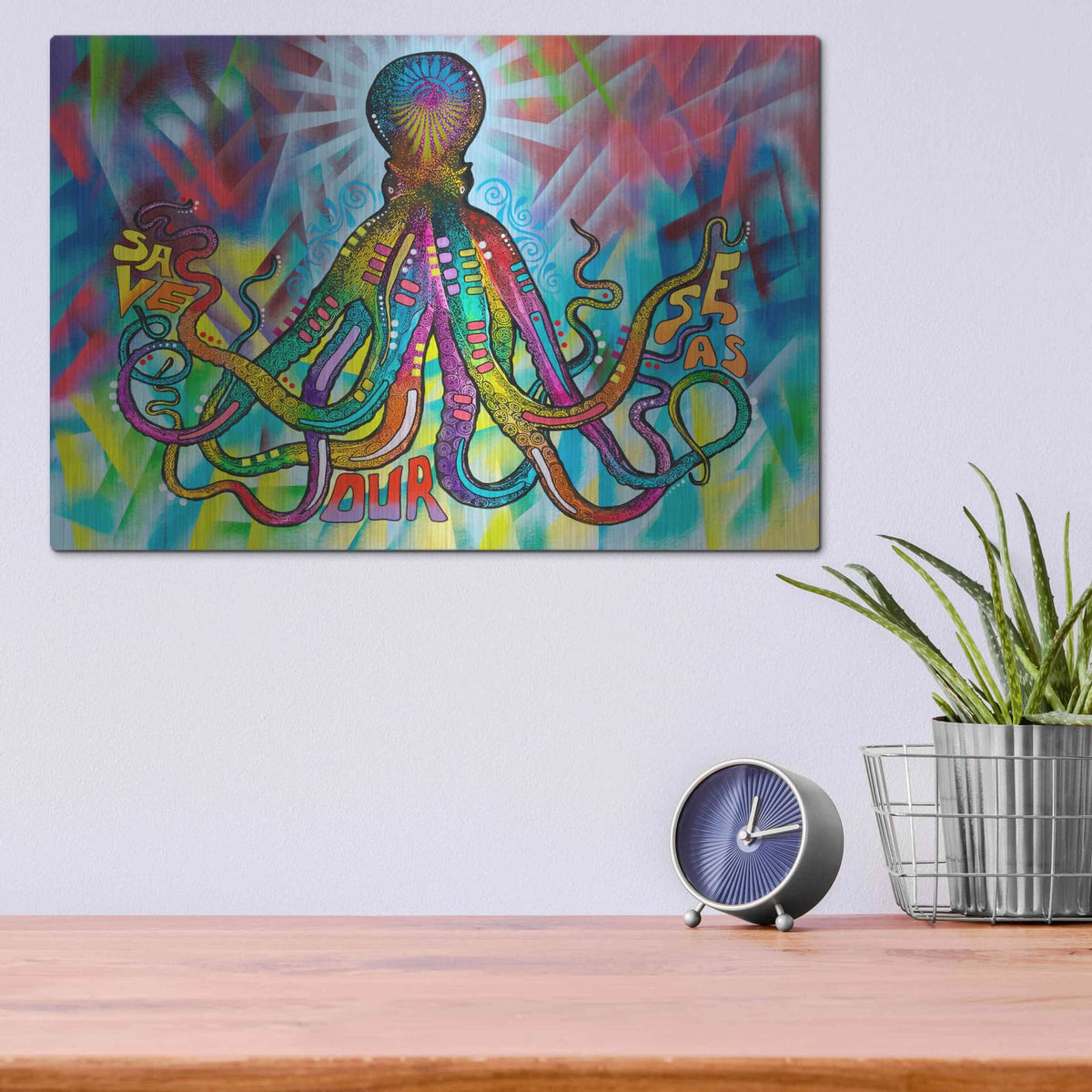 'Save Our Seas' by Dean Russo – Metal Wall Art, 16x12 room view