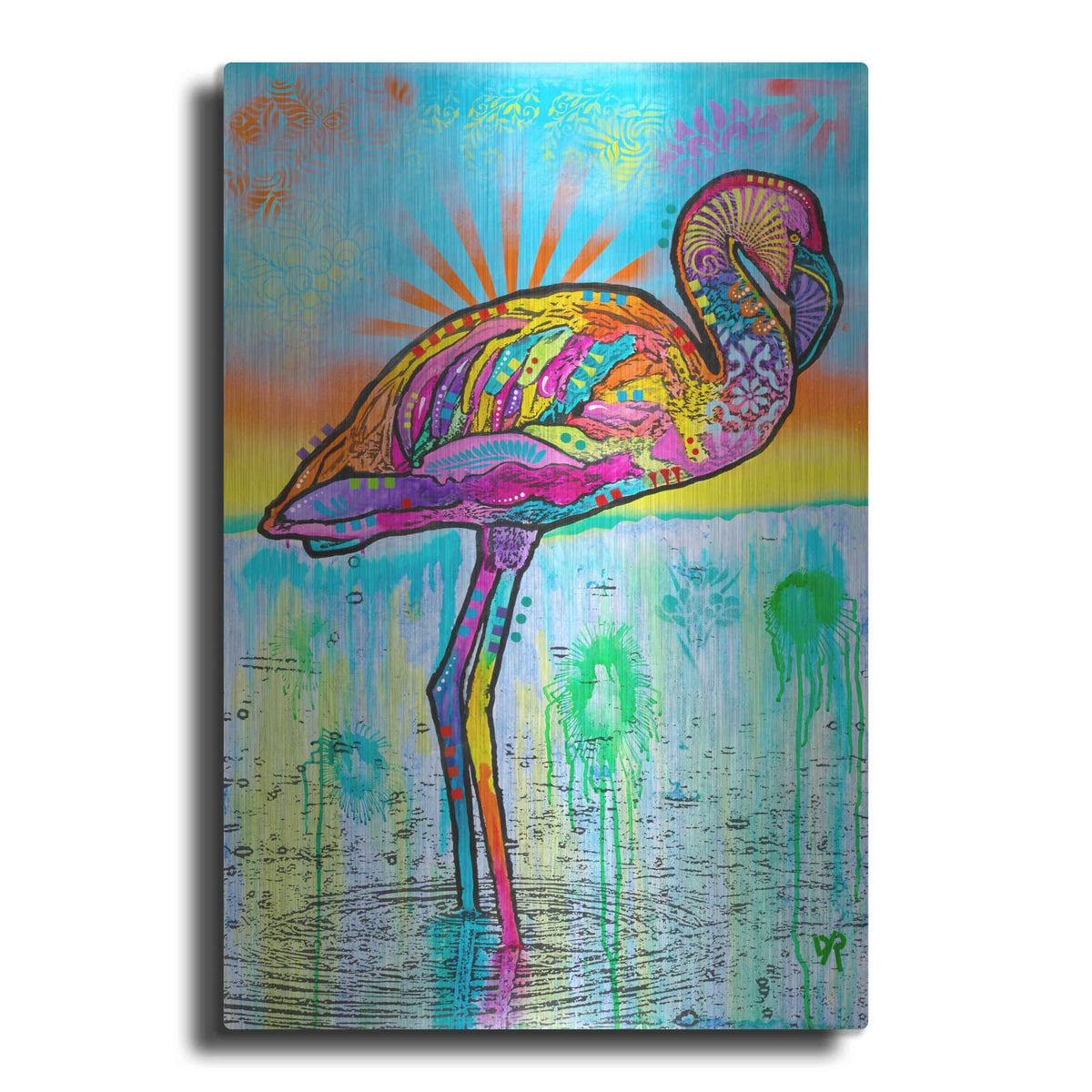 'Pink Flamingo' by Dean Russo – Metal Wall Art
