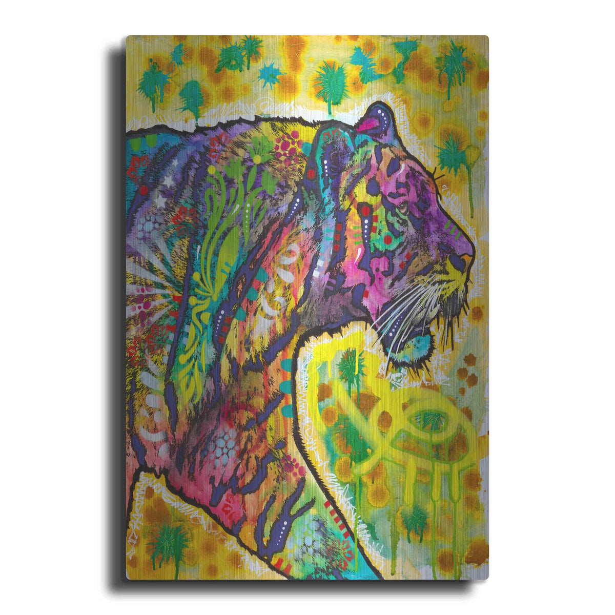 'Psychedelic Tiger' by Dean Russo – Metal Wall Art