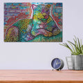 'Electric Leopard' by Dean Russo – Metal Wall Art, 16x12 room view