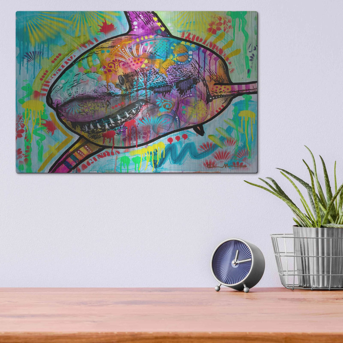 'Shark 2' by Dean Russo – Metal Wall Art, 16x12 room view