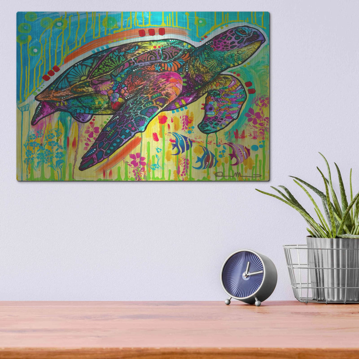 'Sea Turtle' by Dean Russo – Metal Wall Art, 16x12 room view