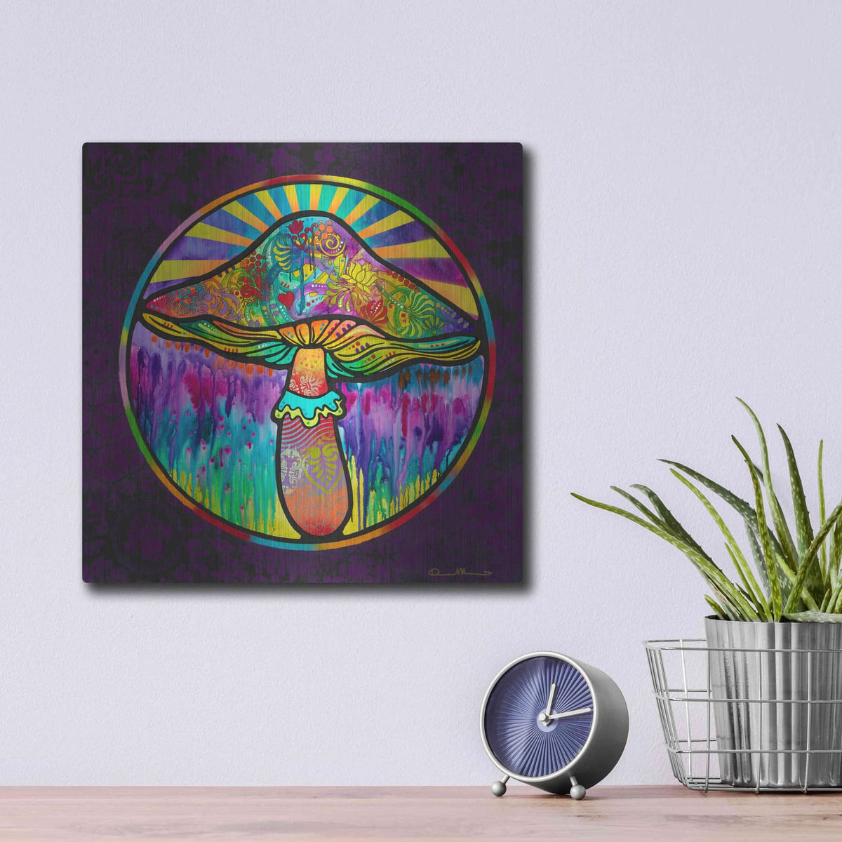 'Mushroom' by Dean Russo – Metal Wall Art, 12x12 room view