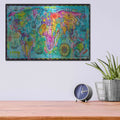 'World Map' by Dean Russo – Metal Wall Art, 16x12 room view